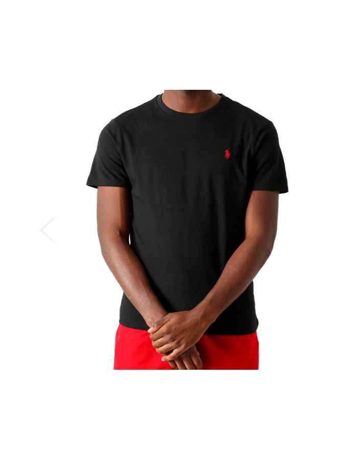 Polo Ralph Lauren I T-shirt noir logo brodé rouge