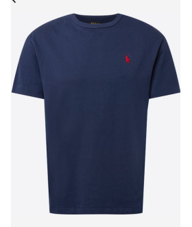 Polo Ralph Lauren I T-shirt bleu logo brodé rouge